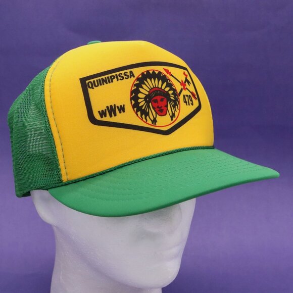 Mint Vintage Quinipissa Lodge BSA Nissin Rope Trucker Hat Mesh Snap Back Taiwan - Picture 1 of 9